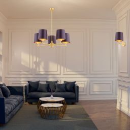 Argon Princeton lampa wisząca 5x15 W mosiądz 2188