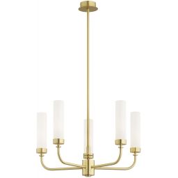 Argon Preston lampa wisząca 5x7 W biała-mosiądz 2195