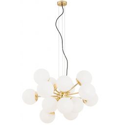 Argon Satelite Plus lampa wisząca 15x15W opal mat/mosiądz 5048