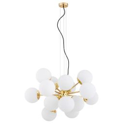 Argon Satelite Plus lampa wisząca 15x15W opal mat/mosiądz 5048
