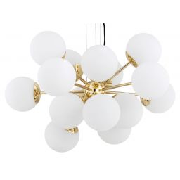 Argon Satelite Plus lampa wisząca 15x15W opal mat/mosiądz 5048