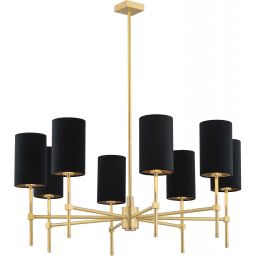 Argon Abruzzo lampa podsufitowa x7 W czarna-mosiądz 5052