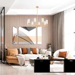 Argon Hampton lampa wisząca 8x7 W mosiądz 5066