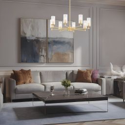 Argon Hampton lampa wisząca 8x7 W mosiądz 5066