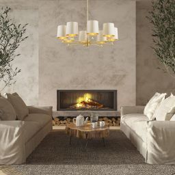 Argon Princeton lampa wisząca 8x15 W mosiądz 5071