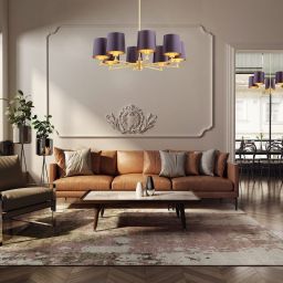 Argon Princeton lampa wisząca 8x15 W mosiądz 5072