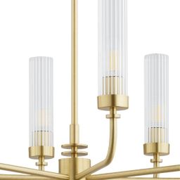 Argon Preston lampa wisząca 8x7 W mosiądz-przezroczysta 5082