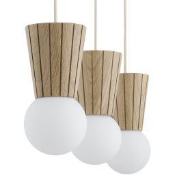 Argon Volante lampa wisząca 3x6 W drewno-opal 6357