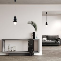 Argon Orlando Plus lampa wisząca 1x6 W czarna-opal 8788