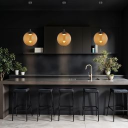 Argon Sacramento lampa wisząca 1x12 W bursztynowa-tytan 8831