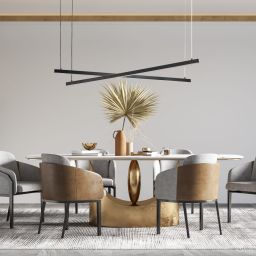 Argon Miami lampa wisząca 2x74 W czarna 8838