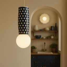 Argon Boll lampa wisząca 1x6 W opal-granatowa 8937