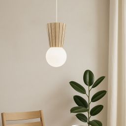 Argon Volante lampa wisząca 1x6 W drewno-opal 8951