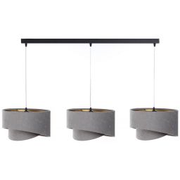 BPS Koncept Galaxy lampa wisząca 3x60 W czarna-złota-szary/popielaty 060-L3-014CZ