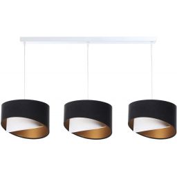 BPS Koncept Galaxy lampa wisząca 3x60 W biała-czarna-złota 060-L3-025