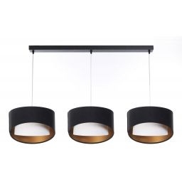 BPS Koncept Galaxy lampa wisząca 3x60 W biała-czarna-złota 060-L3-025CZ