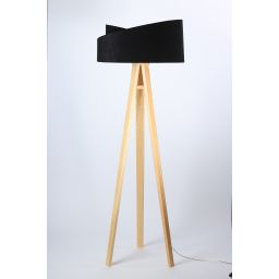 BPS Koncept Galaxy lampa stojąca 1x60 W czarna-złota-drewno 060P-009