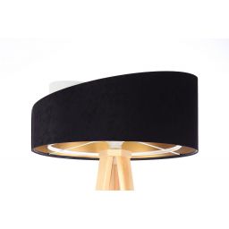 BPS Koncept Galaxy lampa stojąca 1x60 W biała-czarna-złota-drewno 060P-025