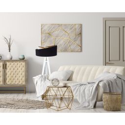 BPS Koncept Galaxy lampa stojąca 1x60 W biała-czarna-złota 060P-025W