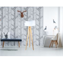 BPS Koncept Galaxy lampa stojąca 1x60 W biała-drewno 060P-060