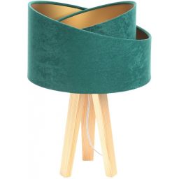 BPS Koncept Galaxy lampa stołowa 1x60 W zielona-złota-drewno 060S-003