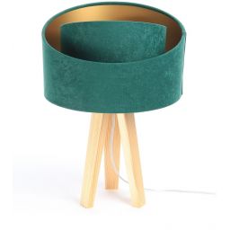 BPS Koncept Galaxy lampa stołowa 1x60 W zielona-złota-drewno 060S-003