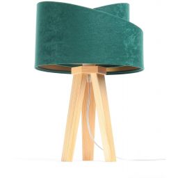 BPS Koncept Galaxy lampa stołowa 1x60 W zielona-złota-drewno 060S-003