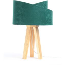 BPS Koncept Galaxy lampa stołowa 1x60 W zielona-złota-drewno 060S-003