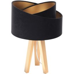 BPS Koncept Galaxy lampa stołowa 1x60 W czarna-złota-drewno 060S-009