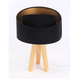 BPS Koncept Galaxy lampa stołowa 1x60 W czarna-złota-drewno 060S-009