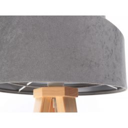 BPS Koncept Glamour lampa stołowa 1x60 W szara-drewno-srebrna 060S-013