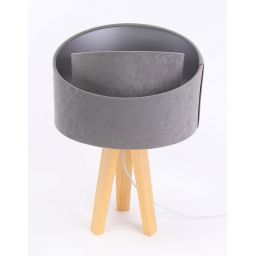 BPS Koncept Glamour lampa stołowa 1x60 W szara-drewno-srebrna 060S-013