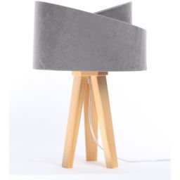 BPS Koncept Glamour lampa stołowa 1x60 W szara-drewno-srebrna 060S-013