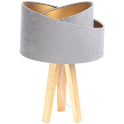 BPS Koncept Galaxy lampa stołowa 1x60 W złota-szara-drewno 060S-014