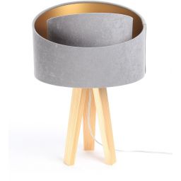 BPS Koncept Galaxy lampa stołowa 1x60 W złota-szara-drewno 060S-014