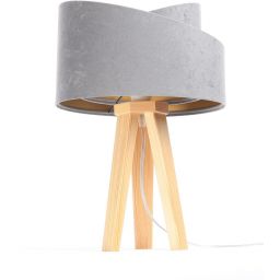 BPS Koncept Galaxy lampa stołowa 1x60 W złota-szara-drewno 060S-014