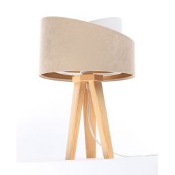 BPS Koncept Galaxy lampa stołowa 1x60 W biała-złota-drewno-beżowa 060S-018