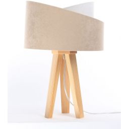 BPS Koncept Galaxy lampa stołowa 1x60 W biała-złota-drewno-beżowa 060S-018