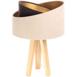 BPS Koncept Galaxy lampa stołowa 1x60 W złota-drewno-brązowa-beżowa 060S-019