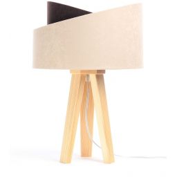 BPS Koncept Galaxy lampa stołowa 1x60 W złota-drewno-brązowa-beżowa 060S-019