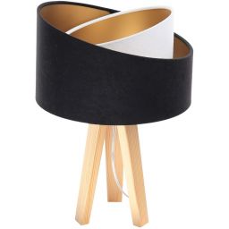 BPS Koncept Galaxy lampa stołowa 1x60 W biała-czarna-złota-drewno 060S-025