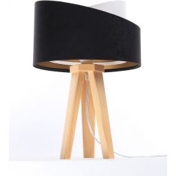 BPS Koncept Galaxy lampa stołowa 1x60 W biała-czarna-złota-drewno 060S-025