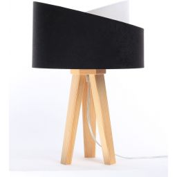 BPS Koncept Galaxy lampa stołowa 1x60 W biała-czarna-złota-drewno 060S-025