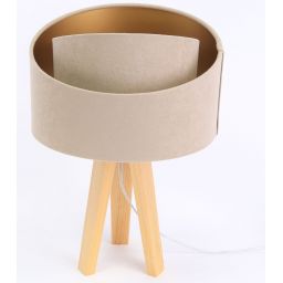 BPS Koncept Galaxy lampa stołowa 1x60 W złota-drewno-beżowa 060S-029