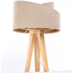 BPS Koncept Galaxy lampa stołowa 1x60 W złota-drewno-beżowa 060S-029