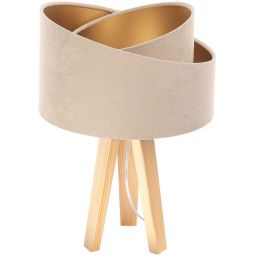 BPS Koncept Galaxy lampa stołowa 1x60 W złota-drewno-beżowa 060S-029