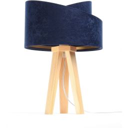 BPS Koncept Galaxy lampa stołowa 1x60 W złota-niebieska-drewno 060S-044