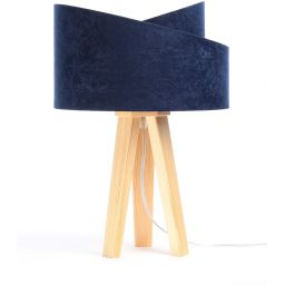 BPS Koncept Galaxy lampa stołowa 1x60 W złota-niebieska-drewno 060S-044