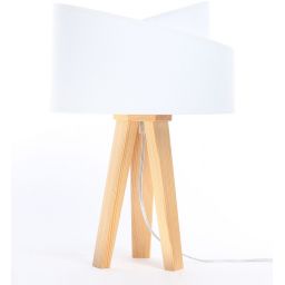 BPS Koncept Galaxy lampa stołowa 1x60 W biała-drewno 060S-060