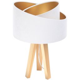 BPS Koncept Galaxy lampa stołowa 1x60 W biała-złota-drewno 060S-062